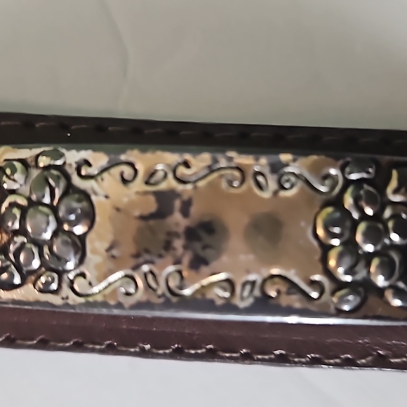 Brighton  Vintage Leather Belt sz S Brown  with Silvertone  hardwear Pre-owned - Picture 9 of 11